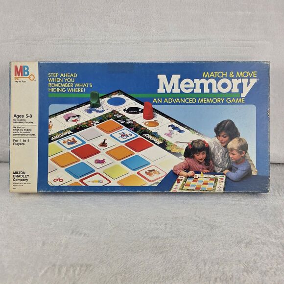 Milton Bradley Other - Vintage 1986 Milton Bradley Match & Move Memory Board Game Complete Excellent